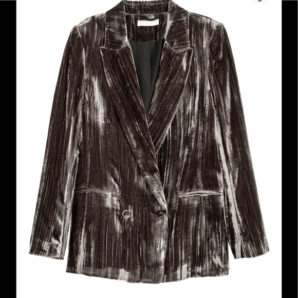 NWT H & M Crushed Velvet Blazer size 10 - Picture 2 of 12